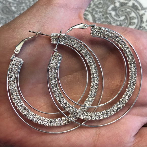 ⬇️ Rhinestone hoops - Picture 1 of 5